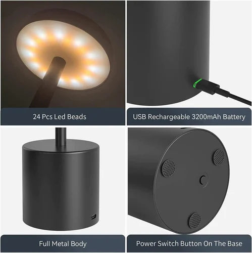 AuraGlow™ Rechargeable LED Table Lamp